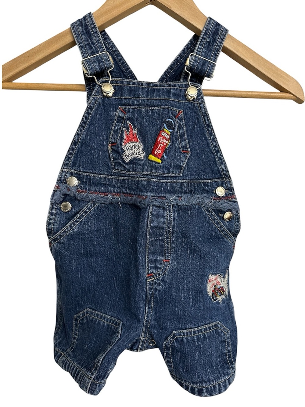 Harley Davidson Kids Denim Overall Shorts - Size 18M